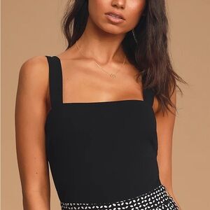 Lulus Symbolize Black Bodysuit - M